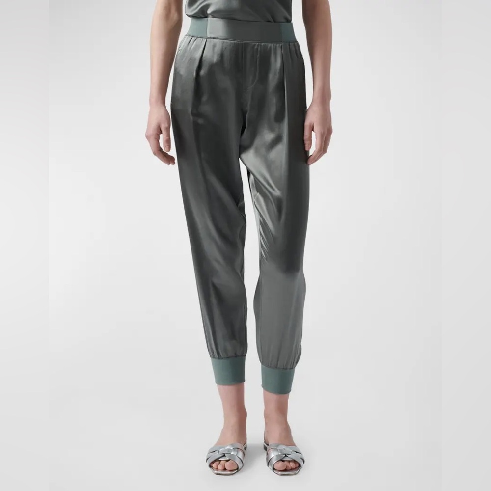 NWT ATM Anthony Thomas Melillo GREY SILK JOGGER PANTS SIZE XS